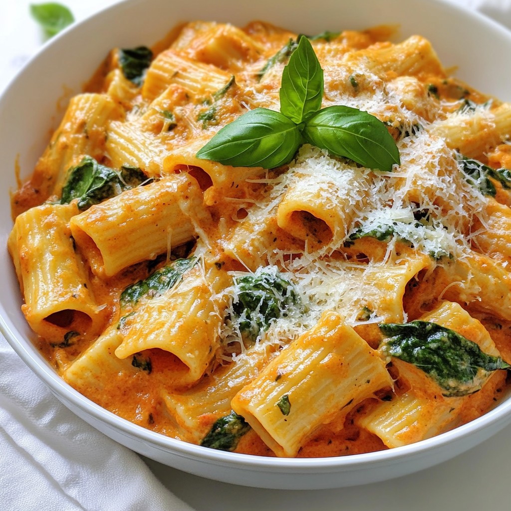 Creamy Tomato Spinach Pasta Easy and Delicious Meal