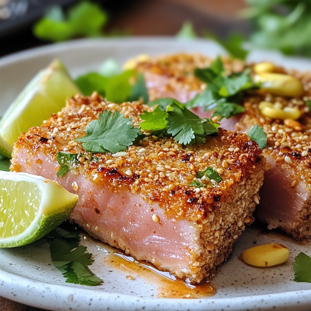 Sesame Crusted Ahi Tuna Steaks Savory and Fresh Dish