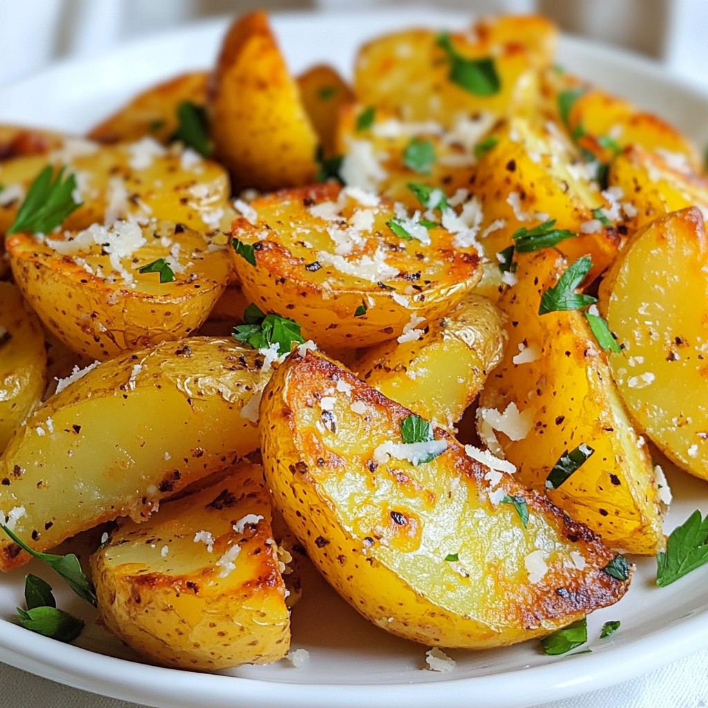 Garlic Parmesan Potato Wedges Crispy and Irresistible