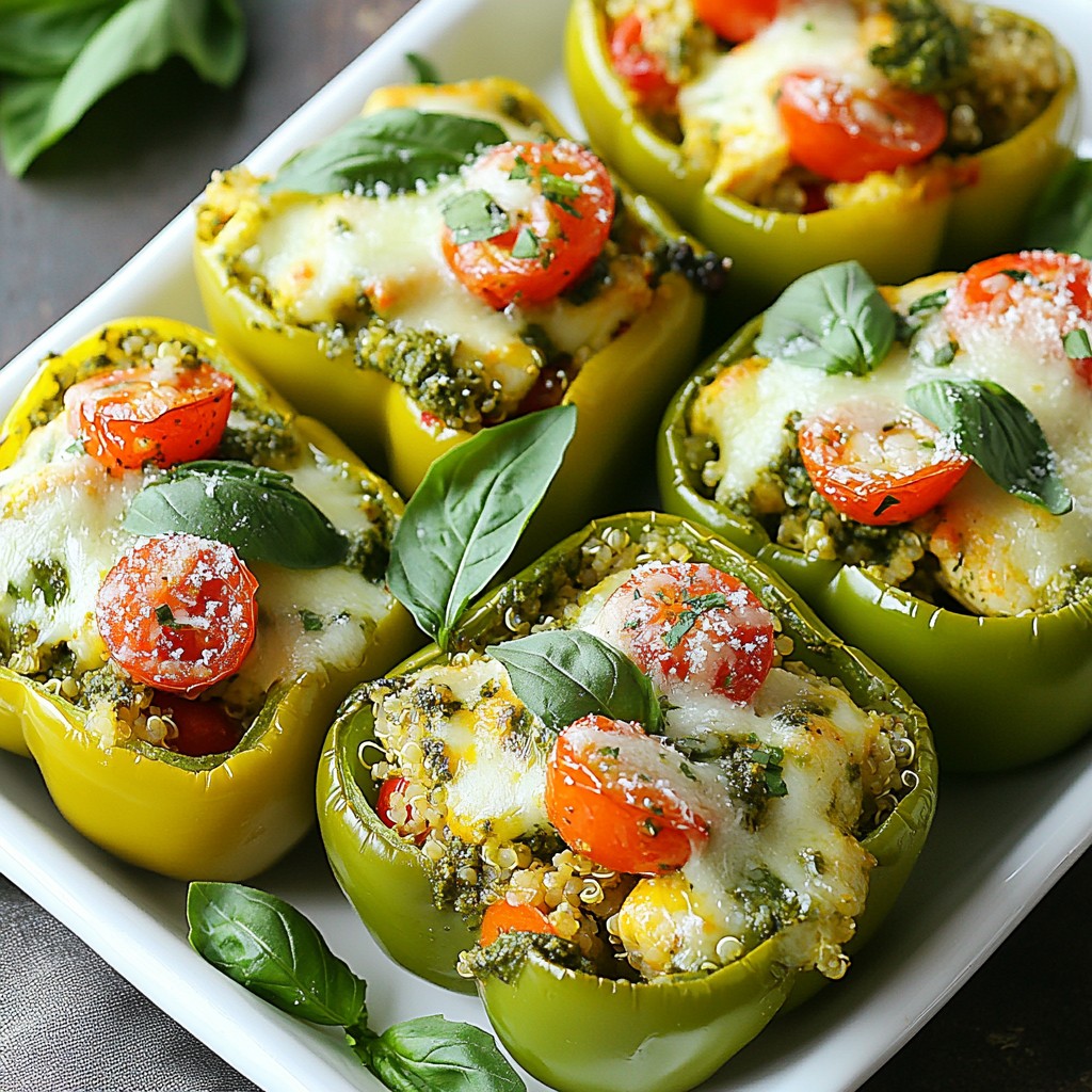 Pesto Chicken Stuffed Peppers Tasty and Simple Meal