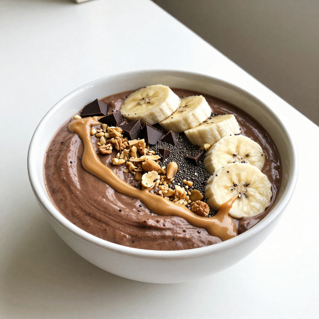 Peanut Butter Chocolate Smoothie Bowl Delightful Treat
