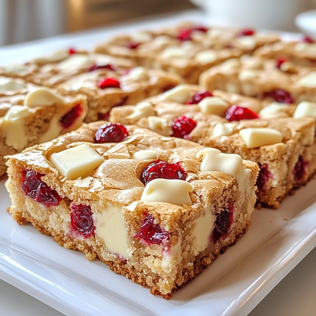 Irresistible White Chocolate Cranberry Blondies Recipe
