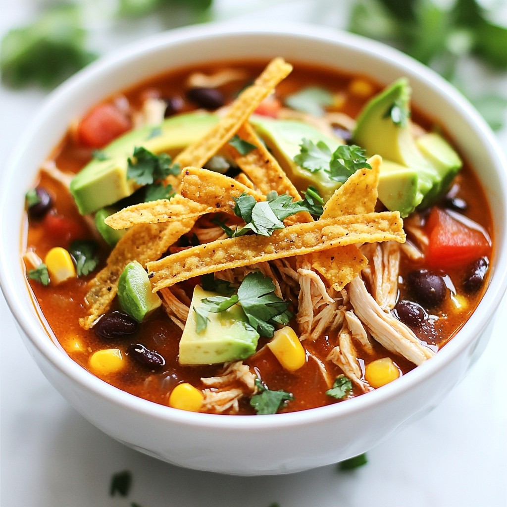 Savory Slow Cooker Chicken Tortilla Soup Recipe