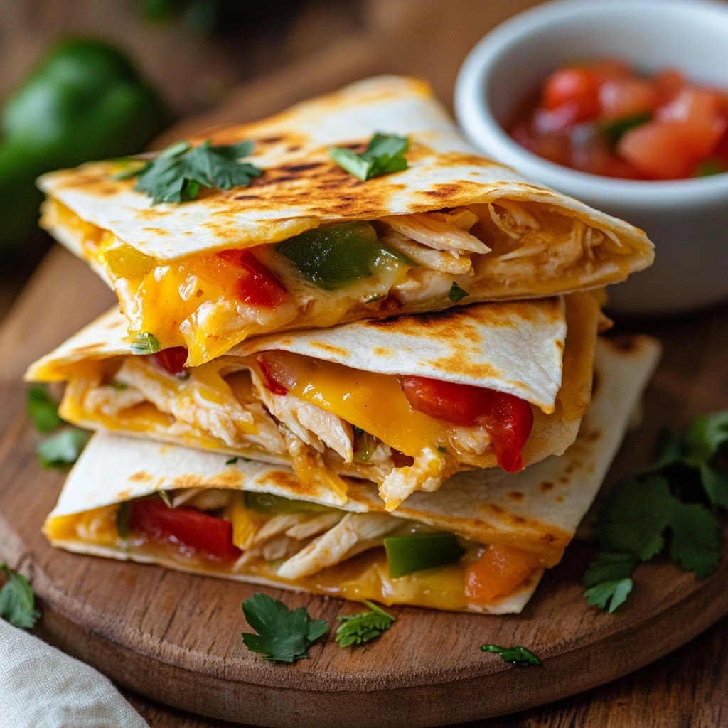 Cheesy Chicken Quesadilla Stacks Simple and Tasty Meal
