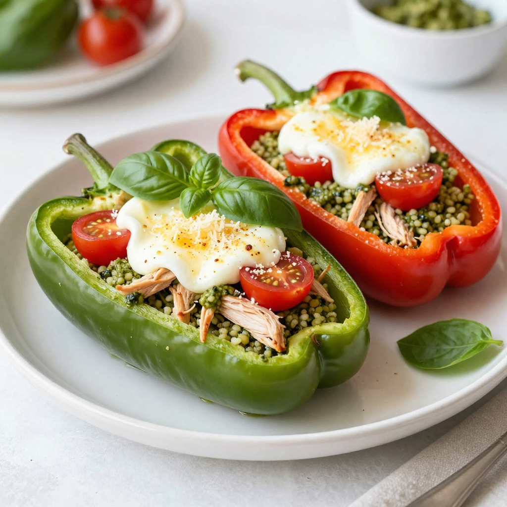 Pesto Chicken Stuffed Peppers Simple and Tasty Dish