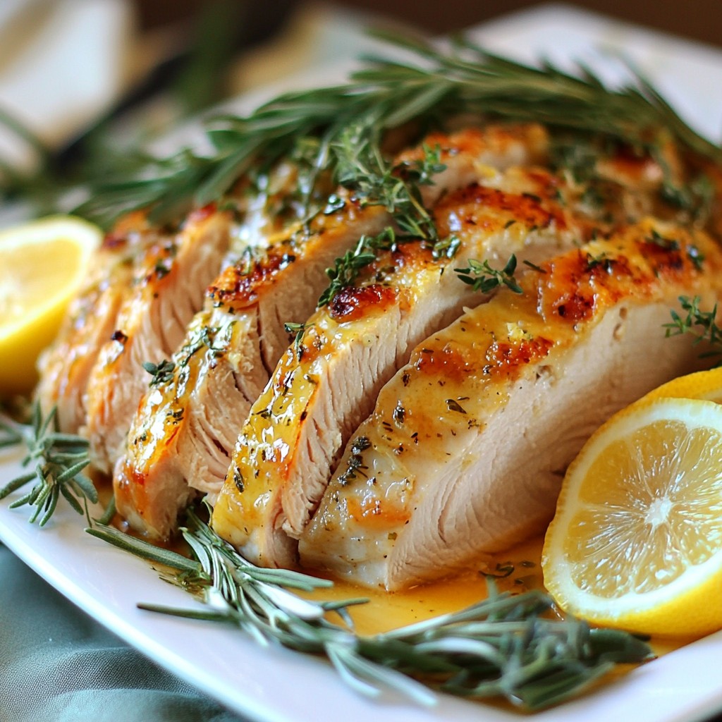 Lemon Herb Roasted Turkey Breast Juicy and Tender Dish