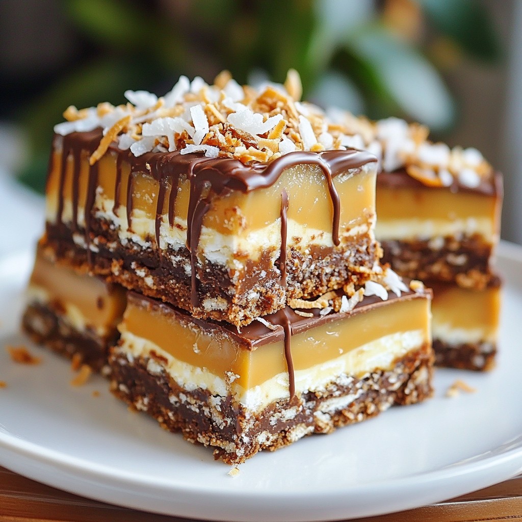 No-Bake Samoa Cookie Bars Easy and Delicious Treat