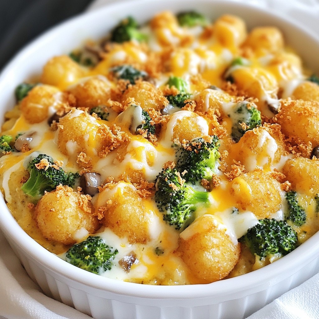 Cheesy Broccoli Tater Tot Casserole Delightful Dish