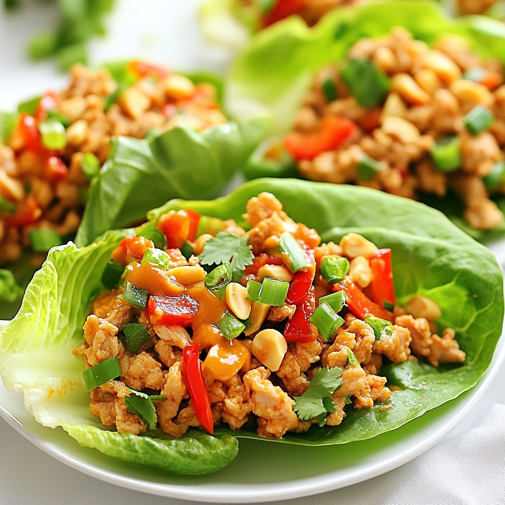 Thai Peanut Chicken Lettuce Wraps Flavorful and Fresh