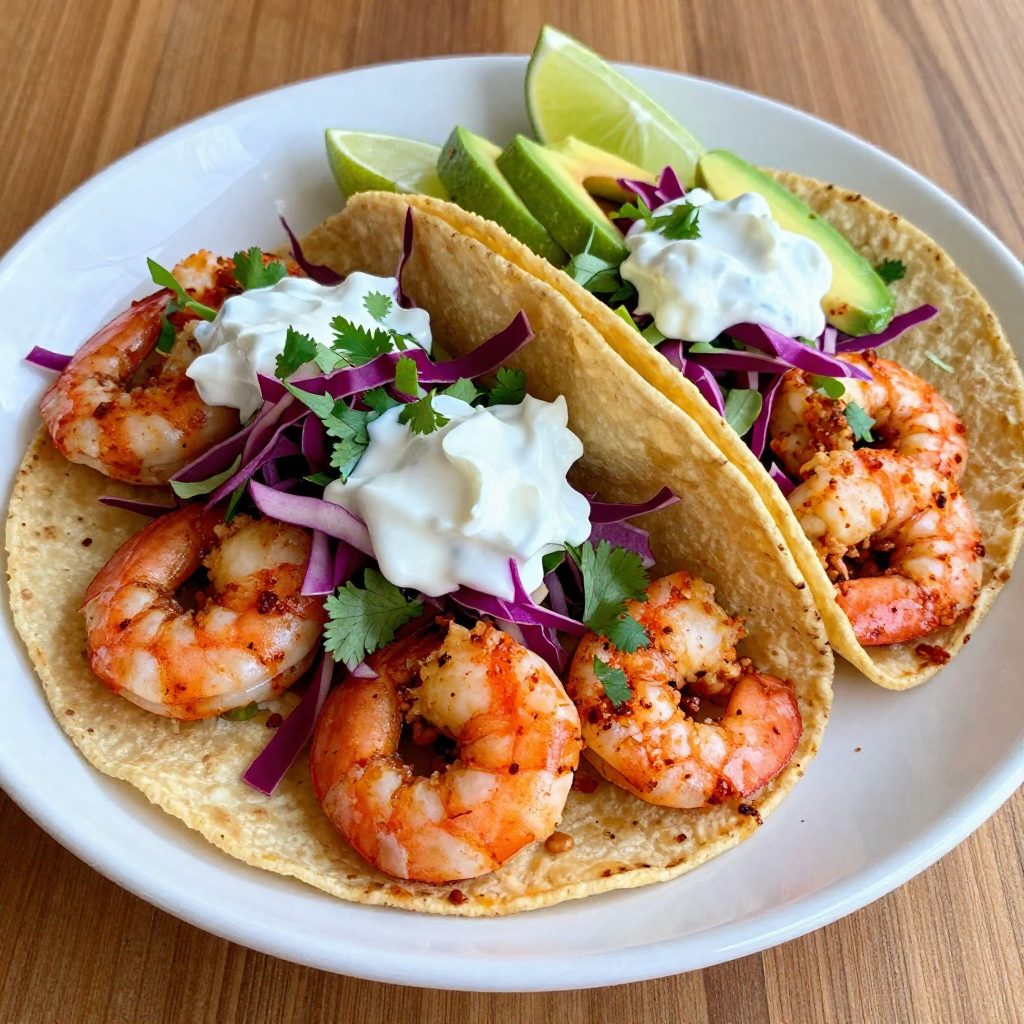 Spicy Shrimp Tacos with Cilantro Slaw Delight