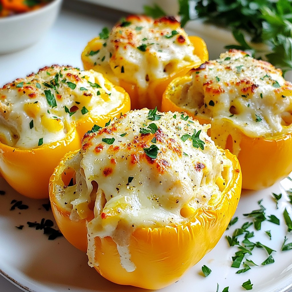 Chicken Alfredo Stuffed Peppers Flavorful and Easy Meal