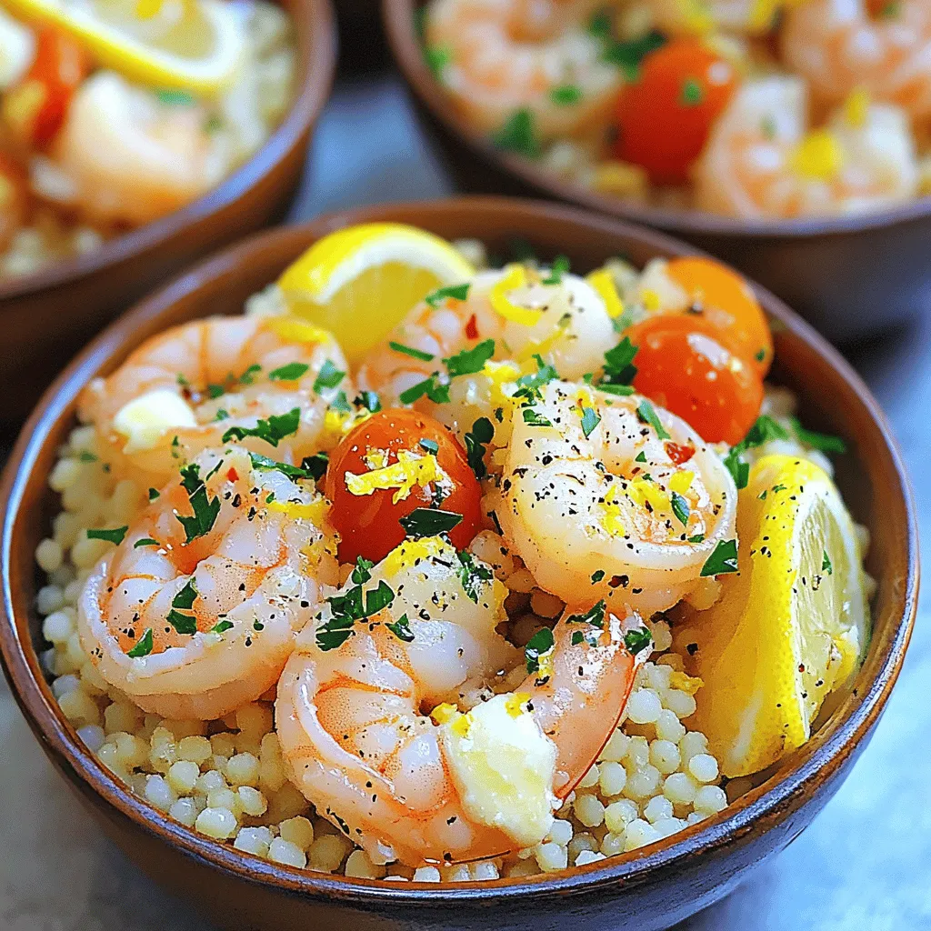 Minute Garlic Butter Shrimp Couscous Bowls Delight